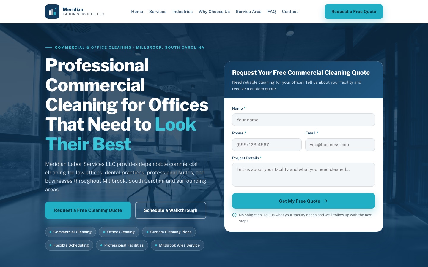 Meridian Labor Services website